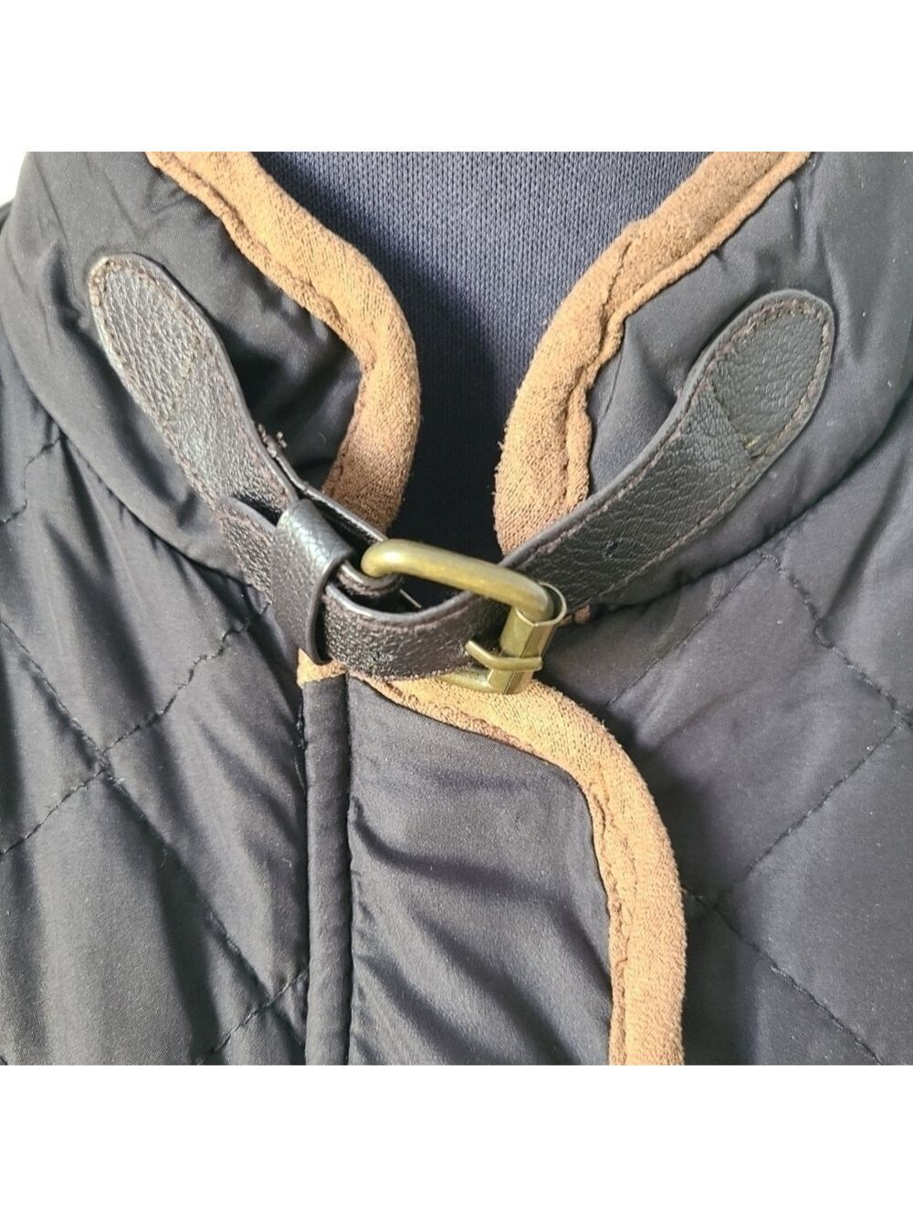 U2B Quilted Bomber Jacket Black & Brown Full Zip Size Small - Picture 6 of 10